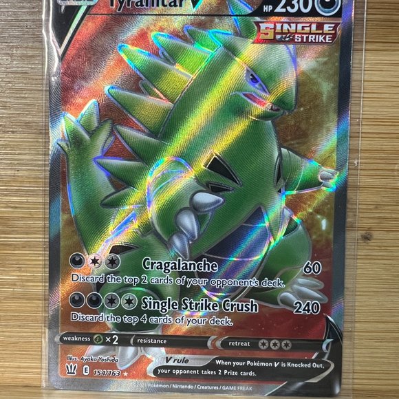 Tyranitar V - 154/163‎ - Pokemon Battle Styles Sword Shield Full Art Rare Card - Picture 5 of 5